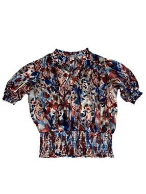 Rachel Zoe Women’s Smocked Waist Sheer Blouse Size Small Lightweight EUC